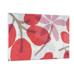 Glass picture - Flower Composition in Pink - 120x80 cm