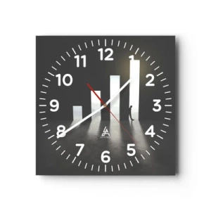 Wall clock - Clock on glass - Success - Impression - 30x30 cm