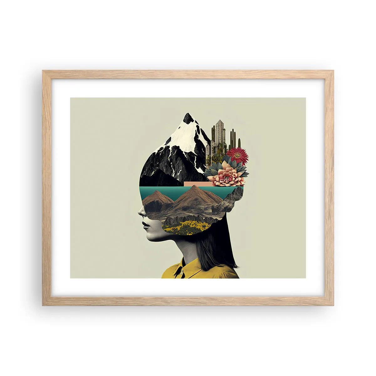 Poster in light oak frame - Woman - Always a Mystery - 50x40 cm