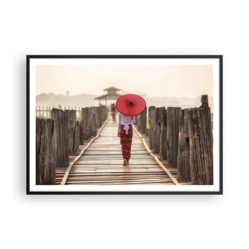 Poster in black frame - On an Old Bridge - 100x70 cm