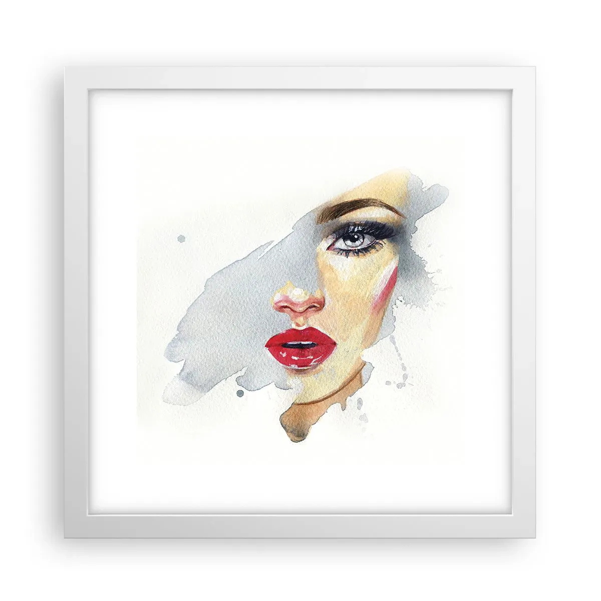 Poster in white frmae - Reflection in a Waterdrop - 30x30 cm