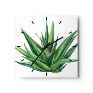 Wall clock - Clock on glass - Green - Power - Life - 40x40 cm