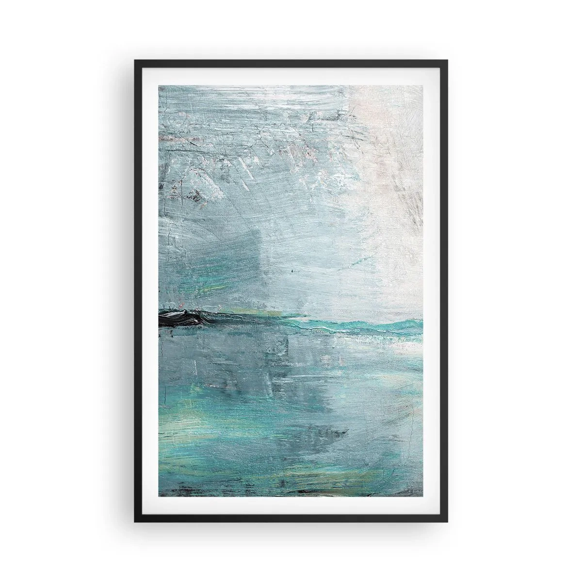 Poster in black frame - Horizontally in Blue - 61x91 cm
