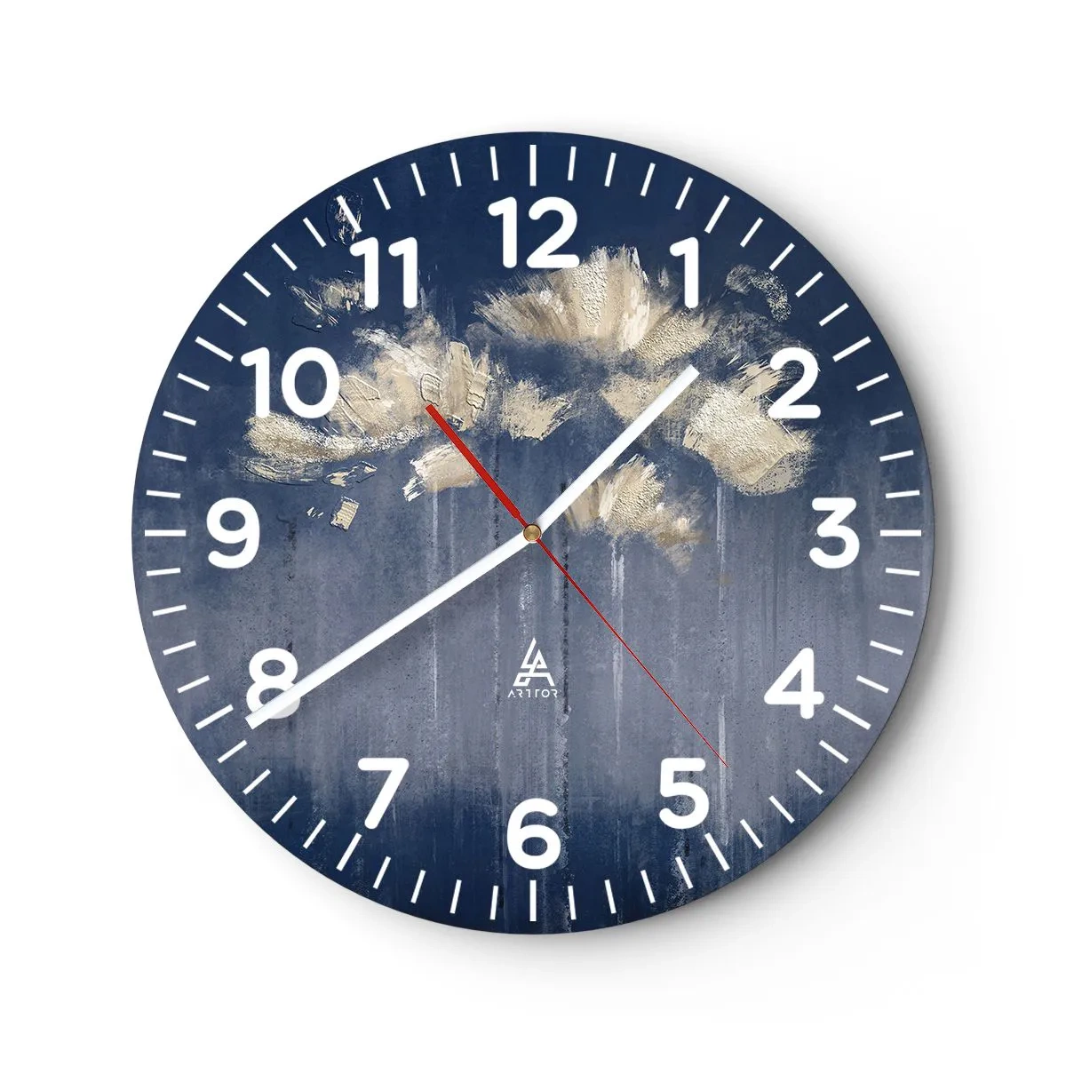 Wall clock - Clock on glass - Like Flakes in the Wind - 40x40 cm