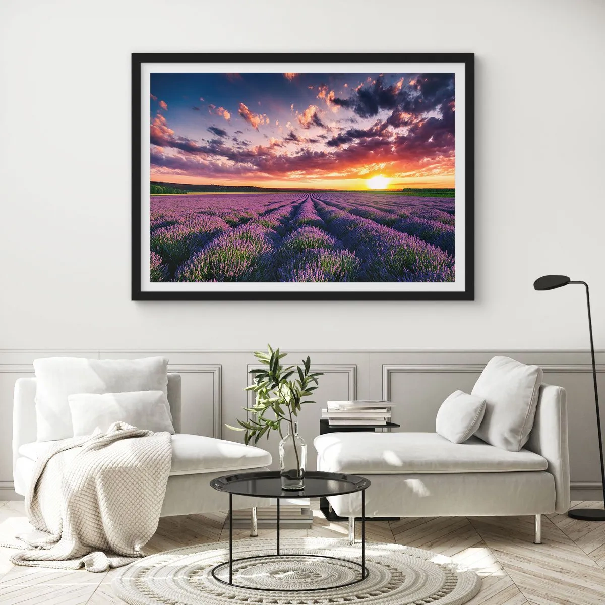 Poster in black frame - Lavender World - 100x70 cm