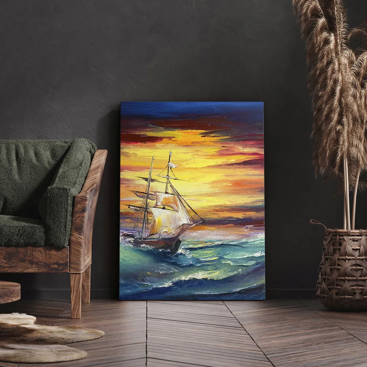 Canvas picture - Fearlessly towards the Waves - 50x70 cm