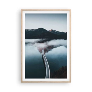 Poster in light oak frame - By the Water Smooth as a Mirror - 61x91 cm