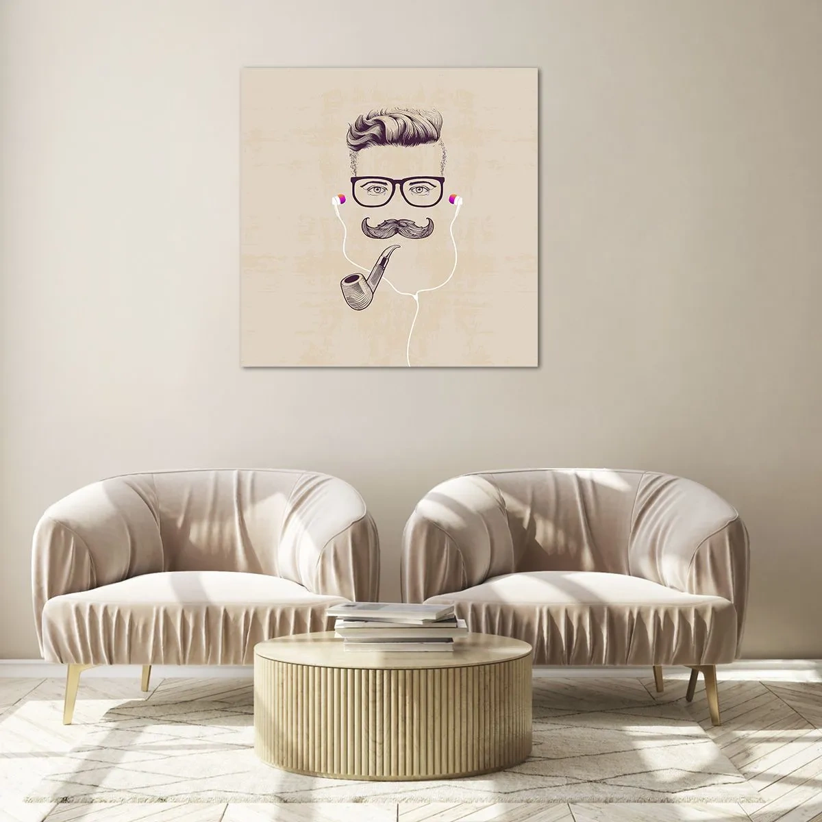 Glass picture - A Real Man? - 40x40 cm