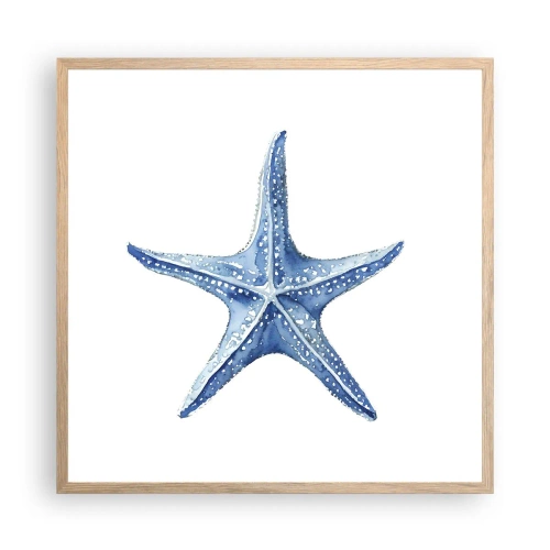 Poster in light oak frame - Sea Star - 60x60 cm