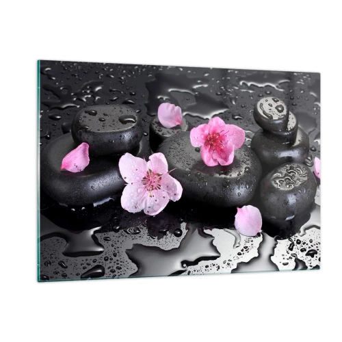 Glass picture - Black Zen Stones - 120x80 cm