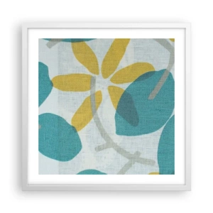 Poster in white frmae - Among Azure Leaves - 50x50 cm