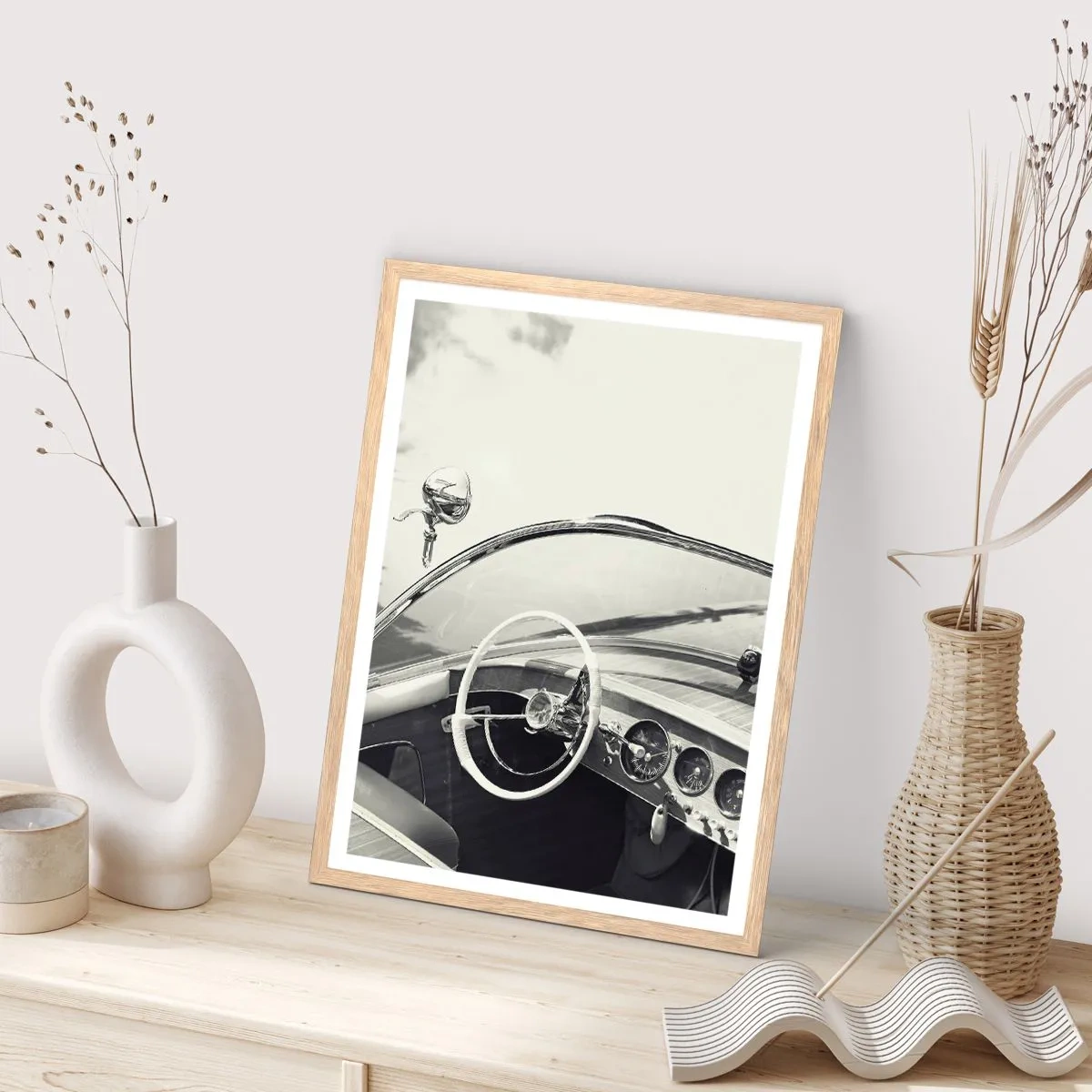 Poster in light oak frame - Weather for the Rich - 70x100 cm