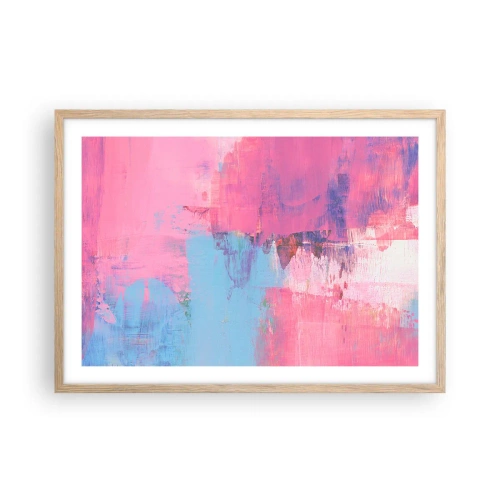 Poster in light oak frame - Pink, Blue and a Pinch of Light - 70x50 cm