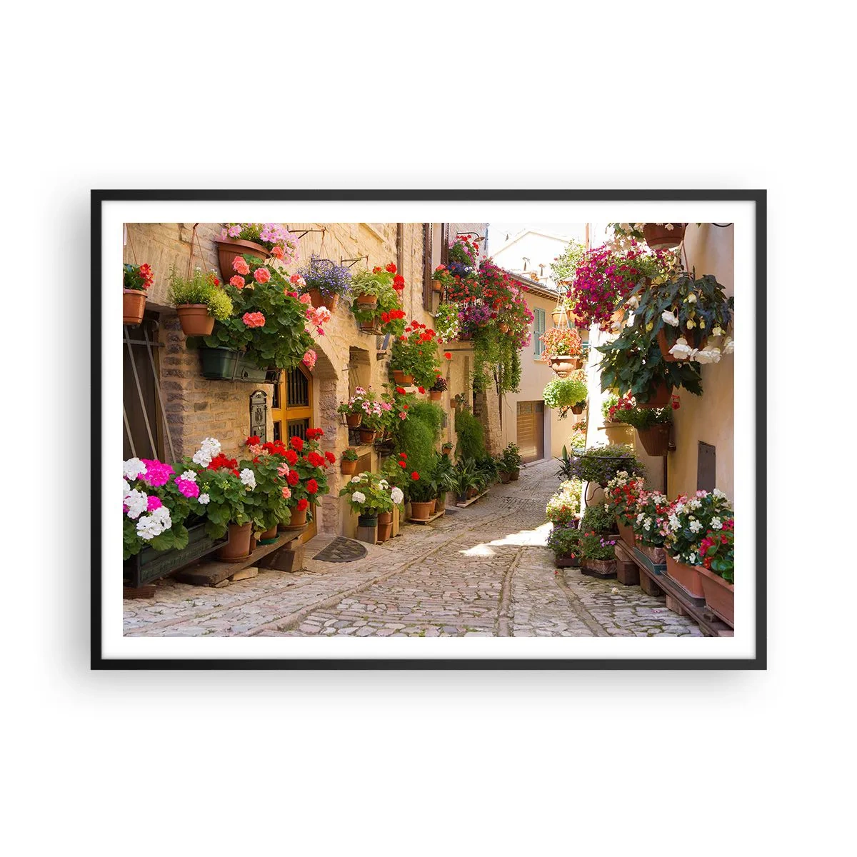 Poster in black frame - Flood of Flowers - 100x70 cm