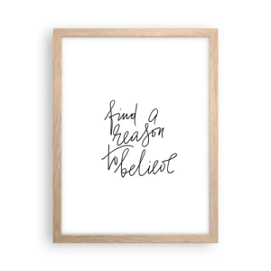 Poster in light oak frame - It Is Possible - 30x40 cm