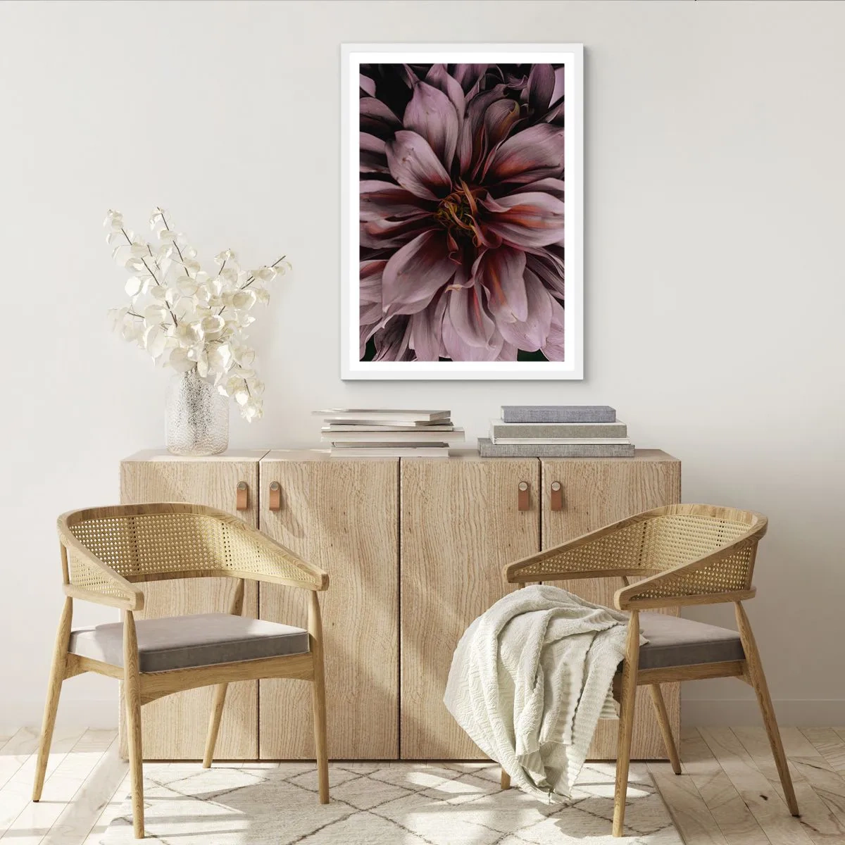 Poster in white frmae - Flowery Heart - 40x50 cm