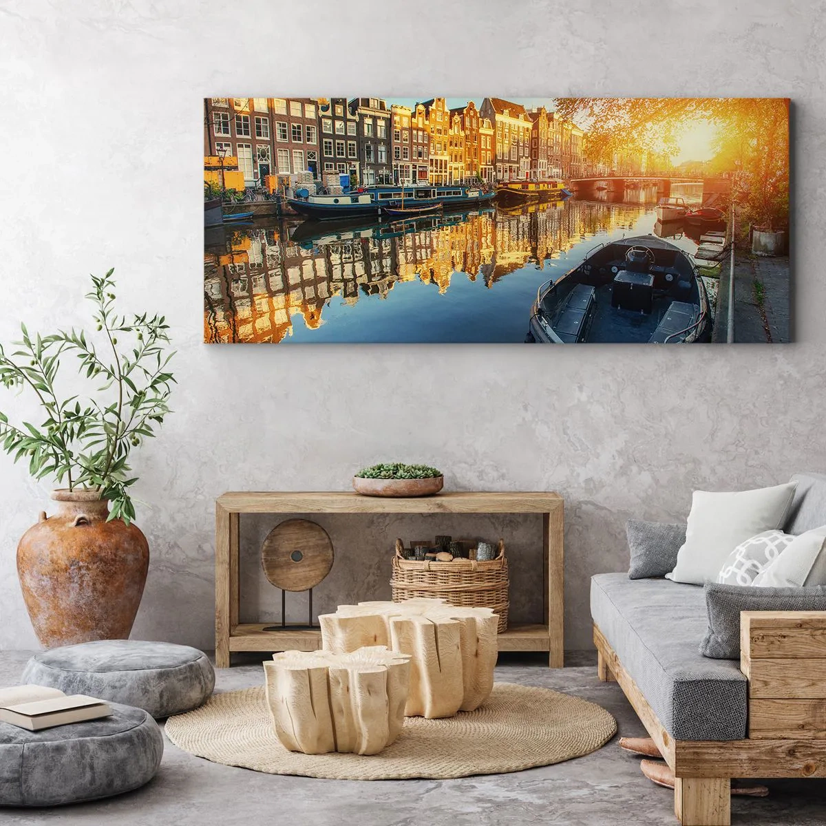 Canvas picture - Morning in Amsterdam - 100x40 cm