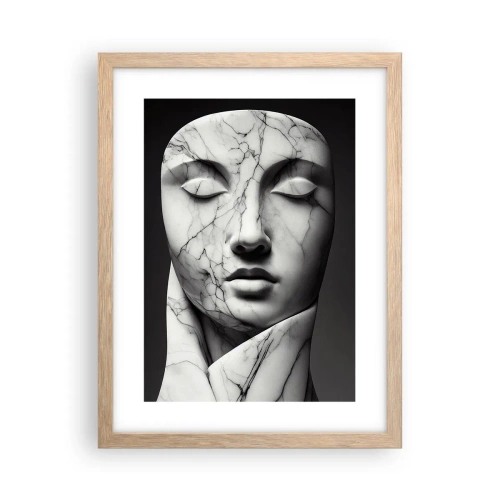 Poster in light oak frame - Marble Shapes - 30x40 cm