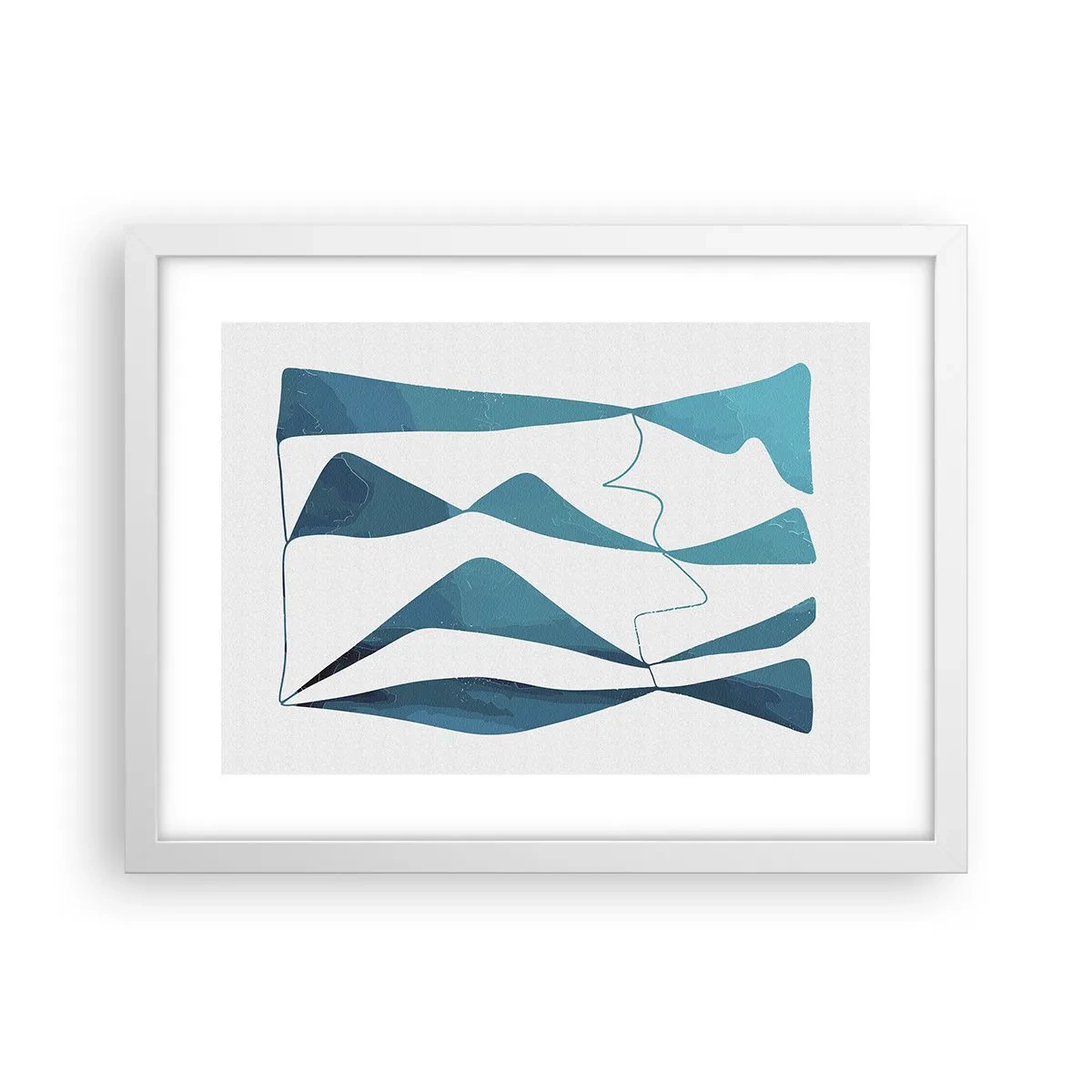 Poster in white frmae - Abstract: Turquoise Relation - 40x30 cm