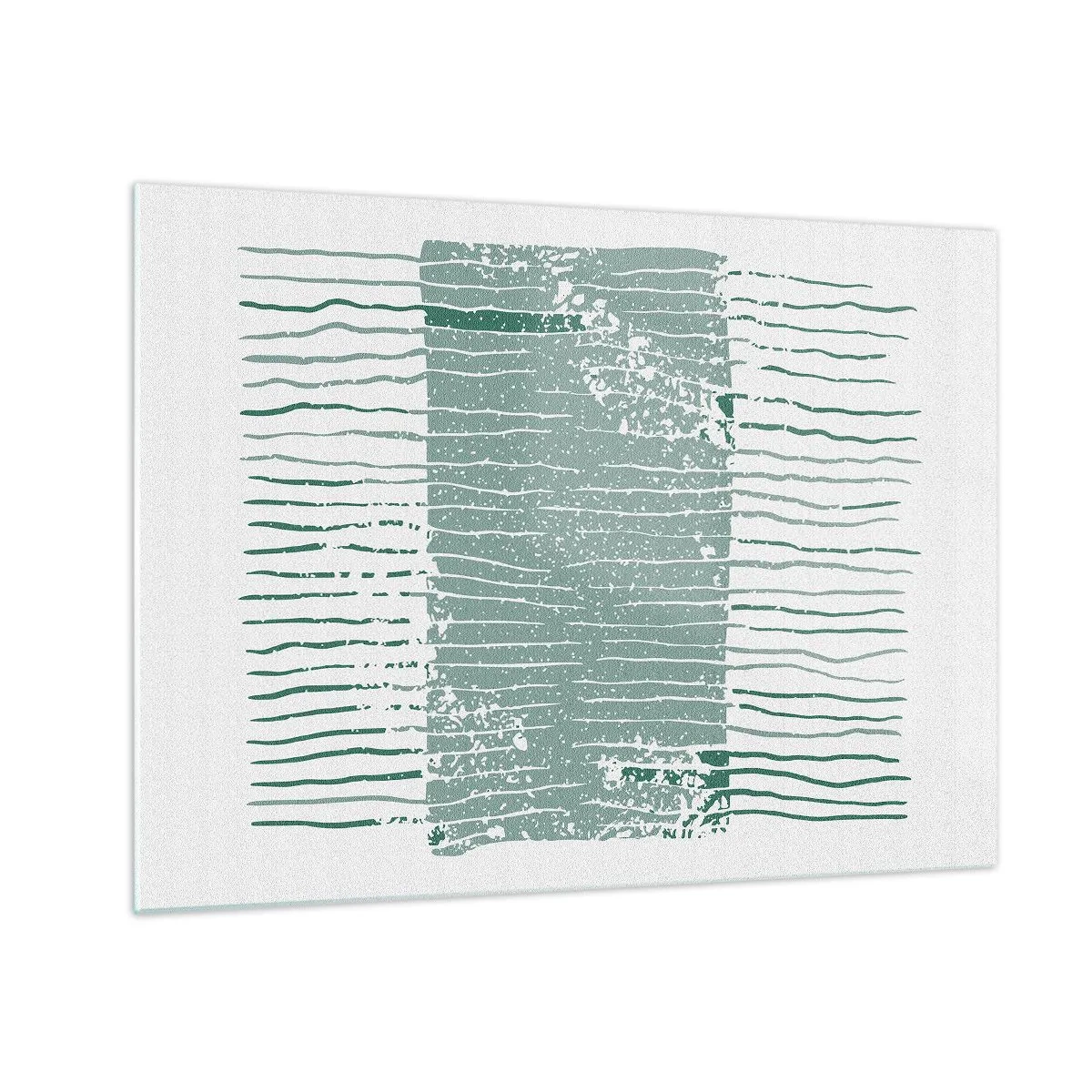 Glass picture - Horizontal sea lines with a distressed effect create an abstract structure - 70x50cm - Sea Abstract - Modern wall decoration for the living room and bedroom ARTTOR