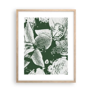 Poster in light oak frame - Bouquet - Green World - 40x50 cm