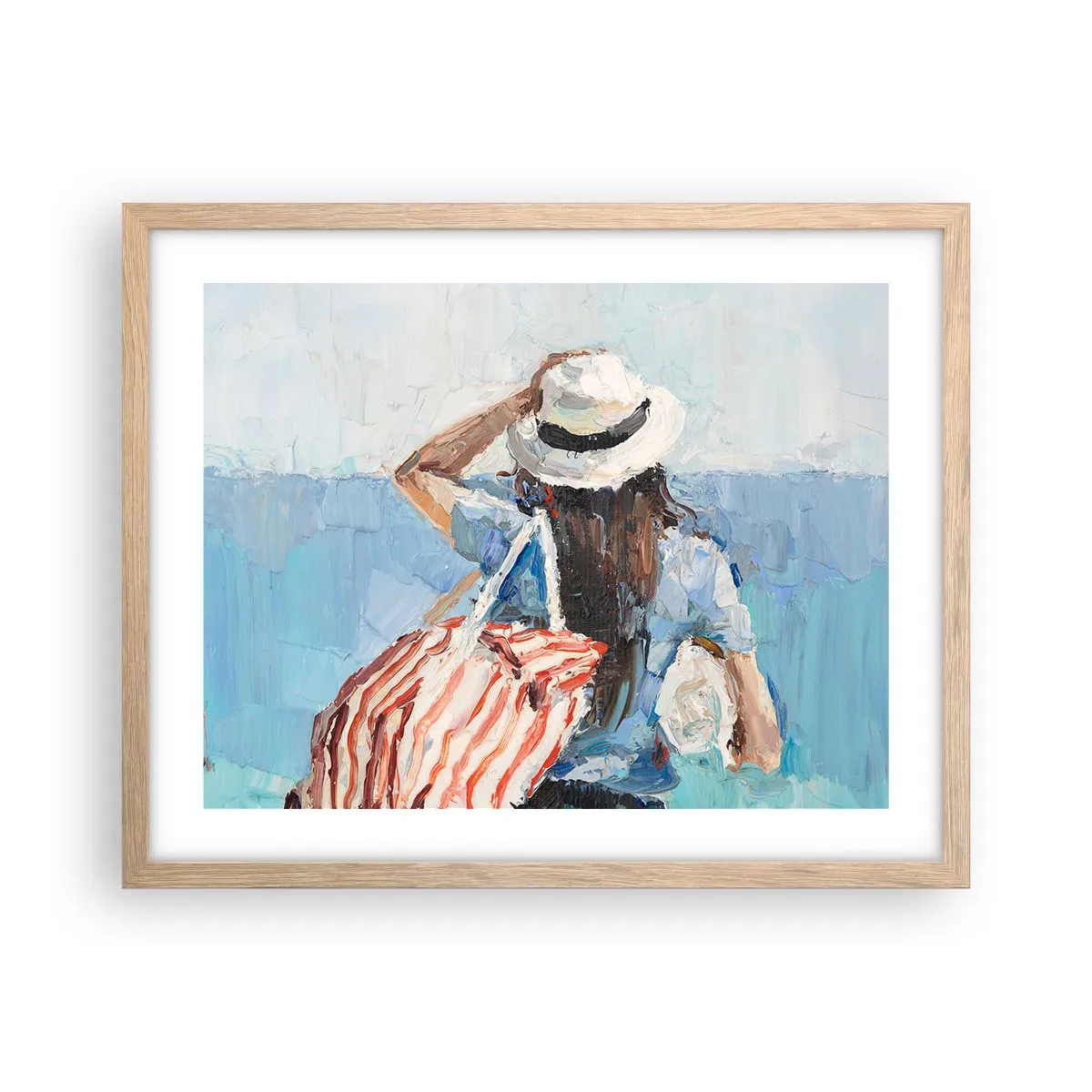 Poster in light oak frame - Welcome to Holiday - 50x40 cm