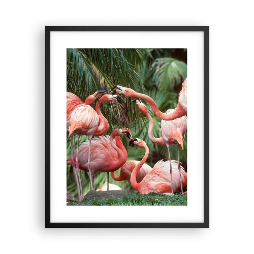 Poster in black frame - Afternoon Gossip - 40x50 cm