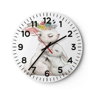 Wall clock - Clock on glass - There's No Place Like at Mum's - 30x30 cm