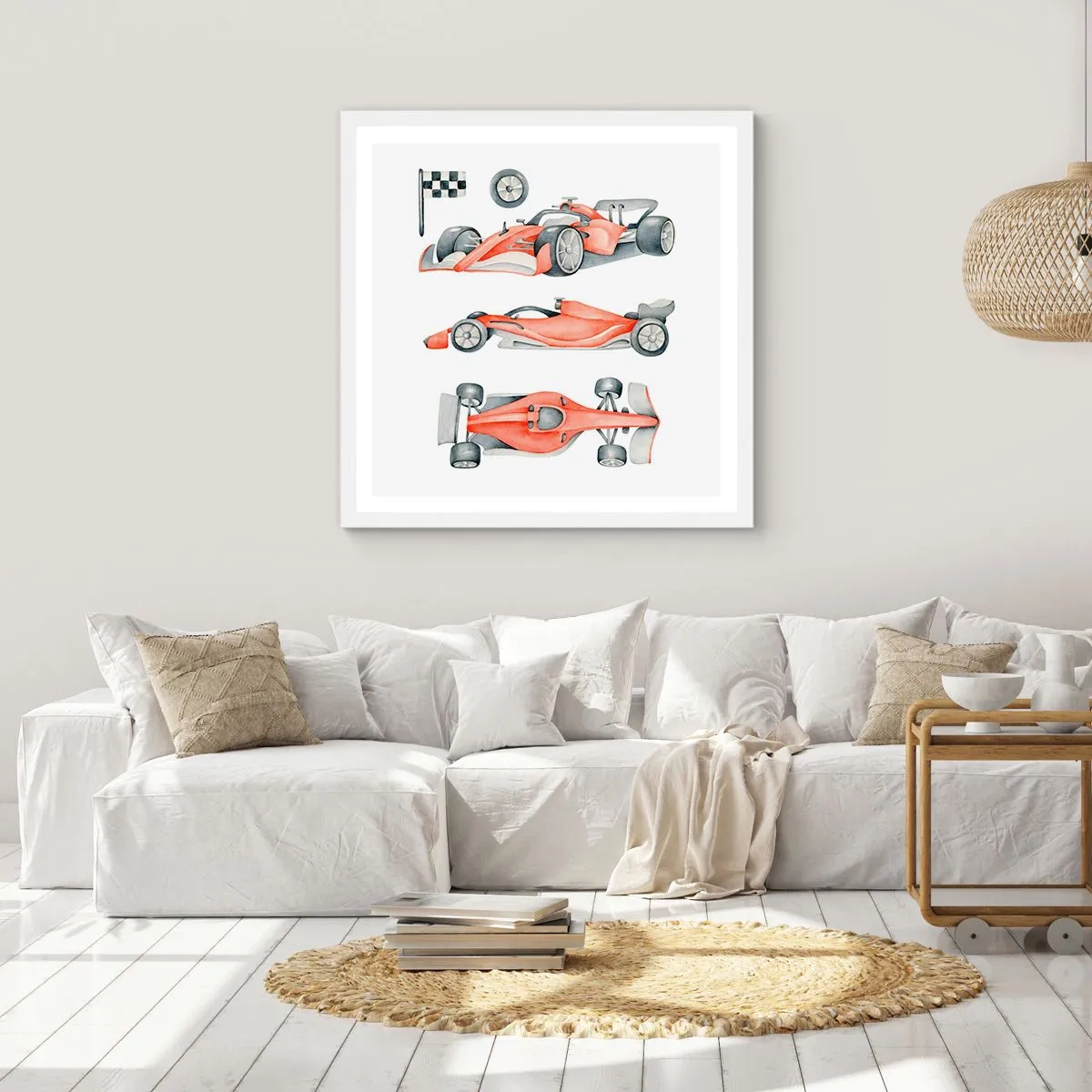 Poster in white frmae - Race for the Dreams - 30x30 cm