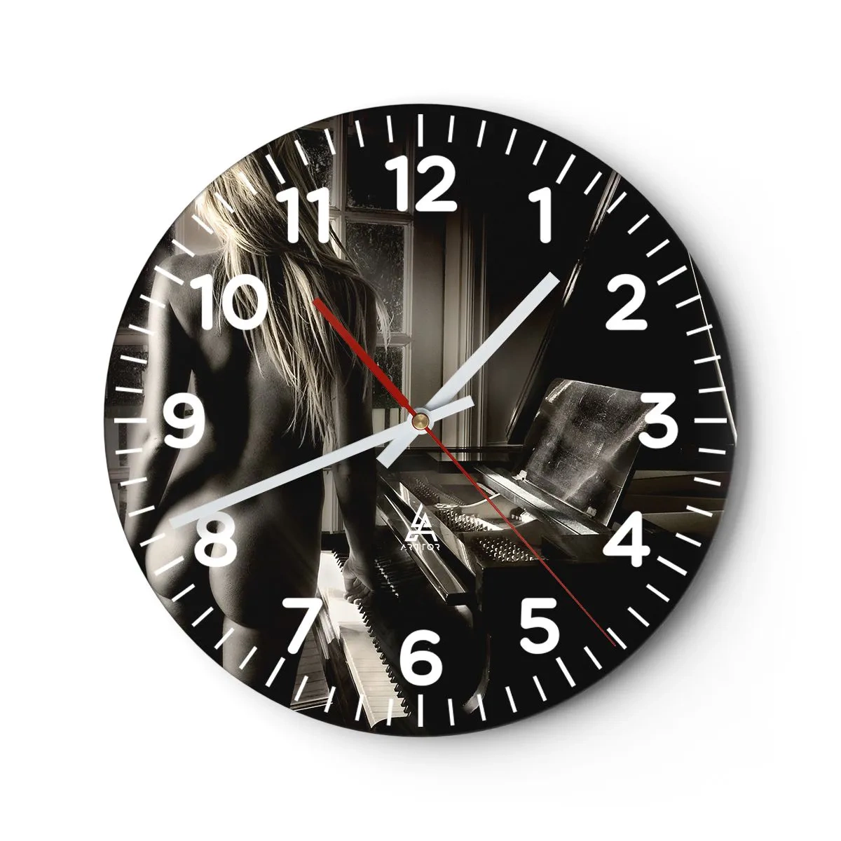 Wall clock - Clock on glass - Perfect Evening Harmony - 40x40 cm