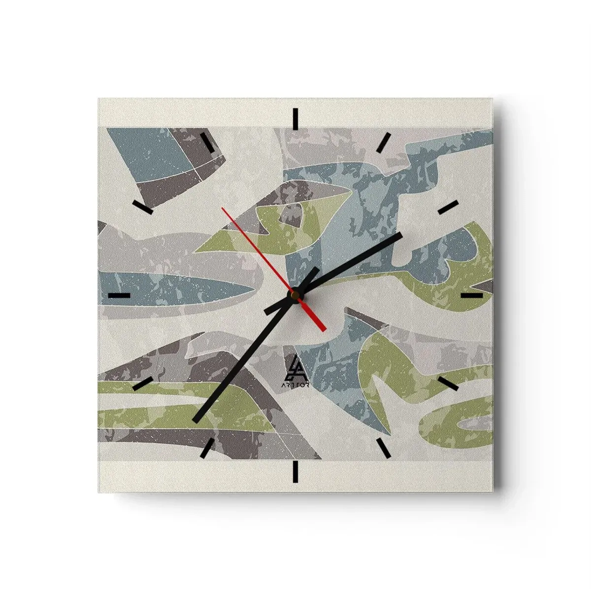 Wall clock - Clock on glass - Composition with Window Pane - 30x30 cm