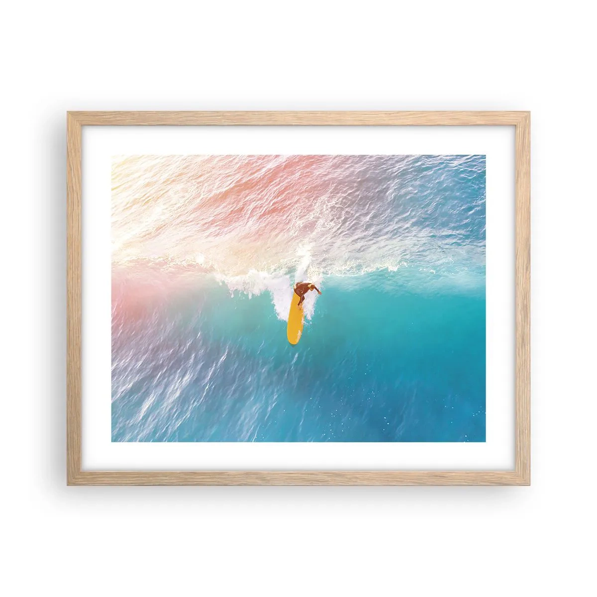 Poster in light oak frame - Ocean Rider - 50x40 cm