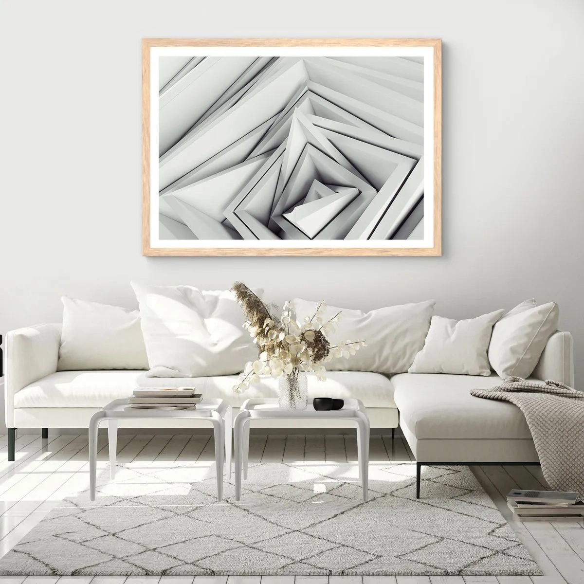 Poster in light oak frame - Acute Angles Budding - 50x40 cm