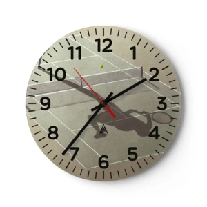 Wall clock - Clock on glass - Overcoming Yourself - 40x40 cm