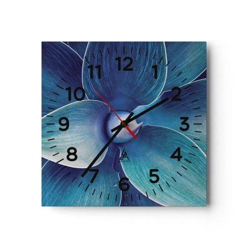 Wall clock - Clock on glass - Blue from the Sky - 40x40 cm