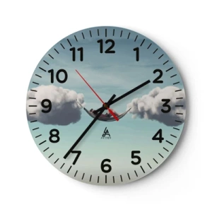 Wall clock - Clock on glass - Blissful Moment - 40x40 cm
