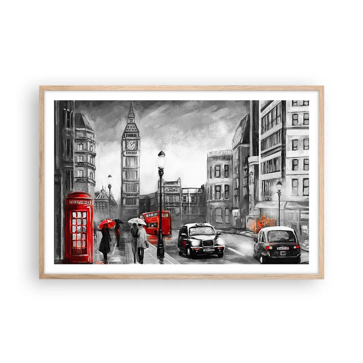 Poster in light oak frame - Not Such a Grey City - 91x61 cm