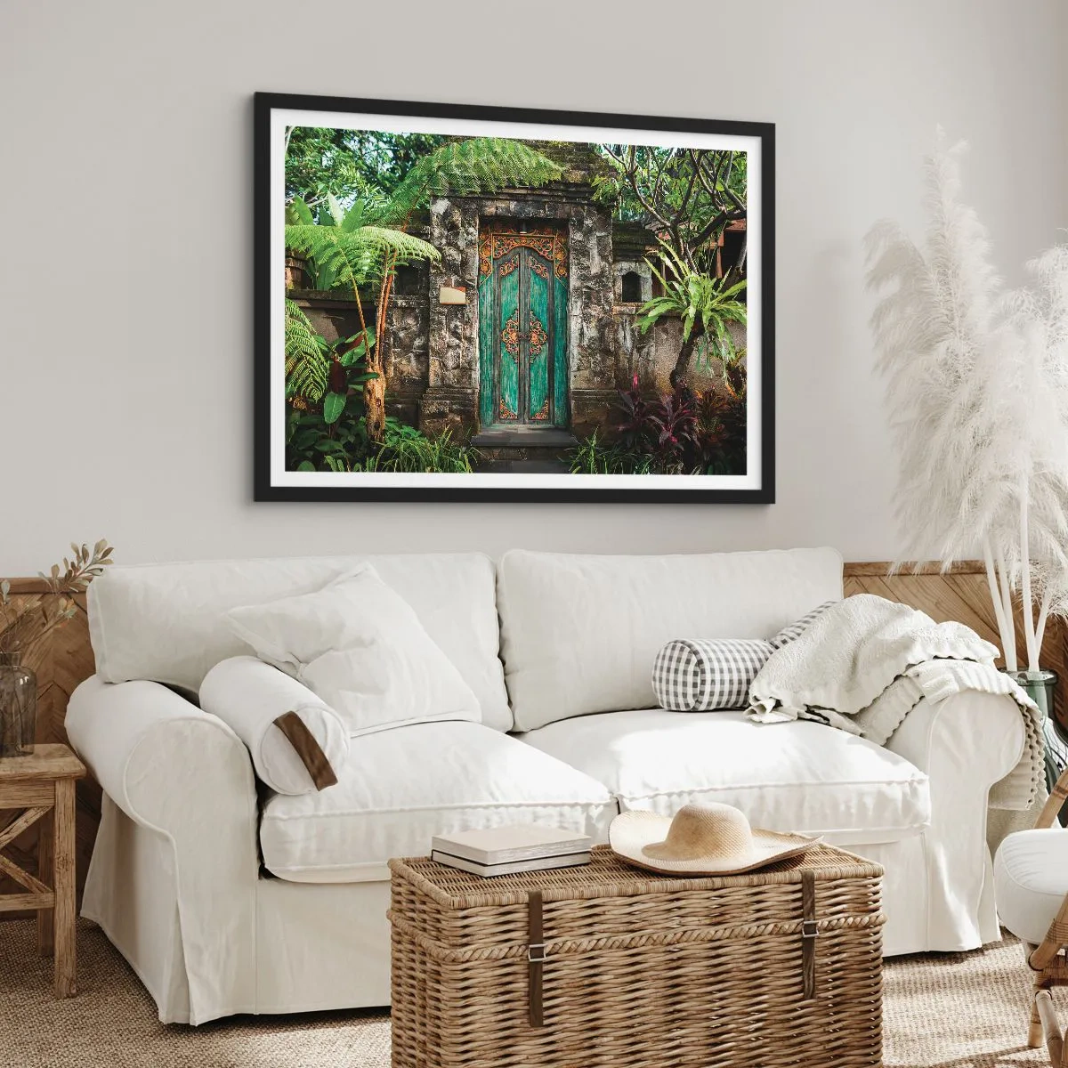 Poster in black frame - Door to Exotic World - 100x70 cm