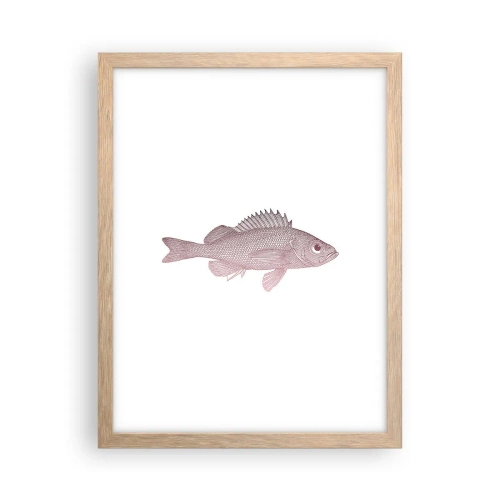 Poster in light oak frame - Big-eyed Fish - 30x40 cm