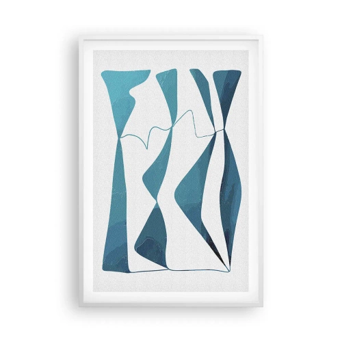 Poster in white frmae - Abstract: Turquoise Relation - 61x91 cm