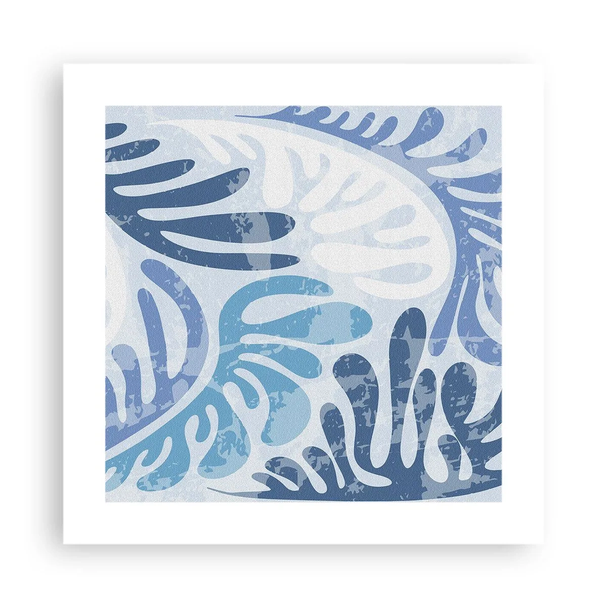 Poster - Blue Ferns - 40x40 cm