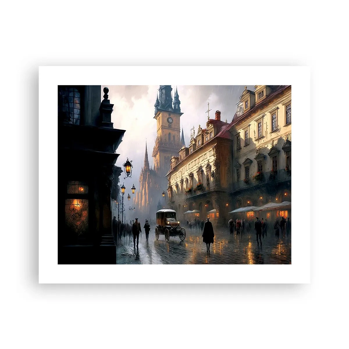 Poster - Charm of Evening in Prague - 50x40 cm