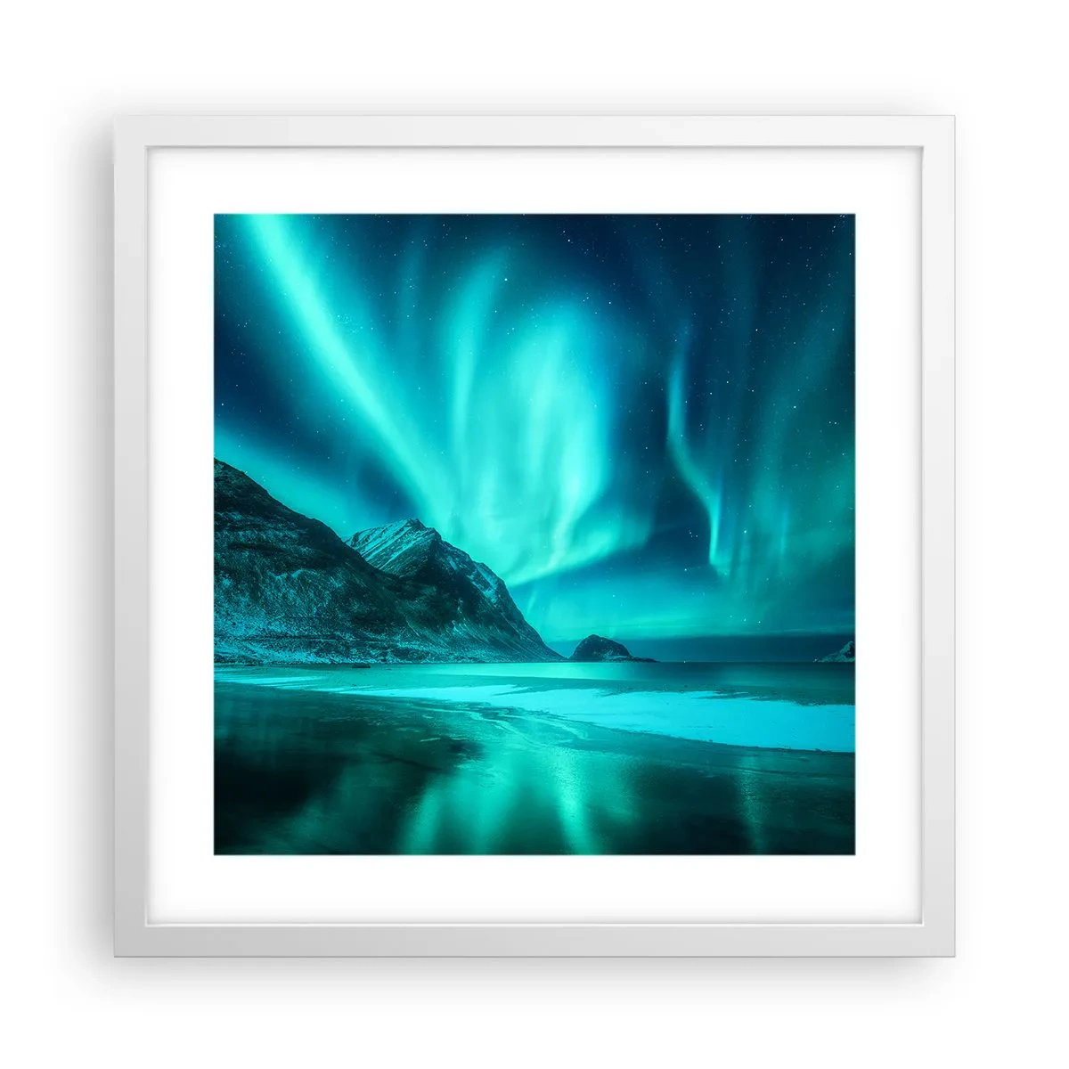 Poster in white frmae - Miracles of the North - 40x40 cm