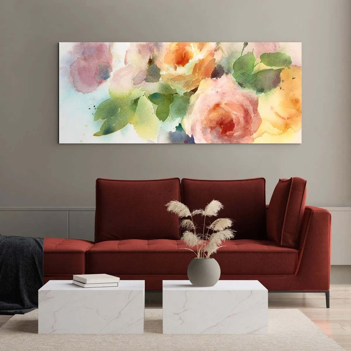 Glass picture - Delicate Like Watercolour - 140x50 cm