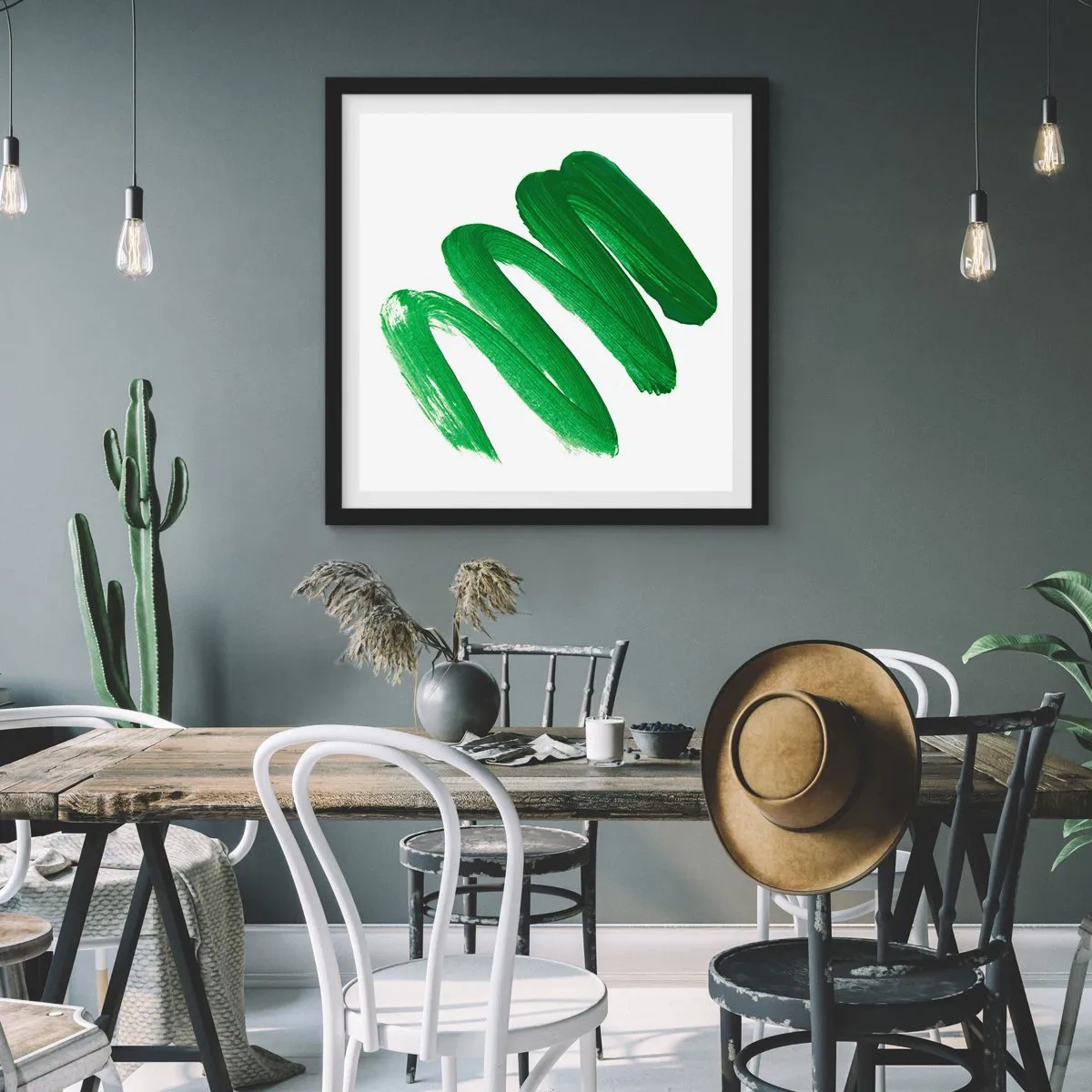 Poster in black frame - Green Joke - 50x50 cm