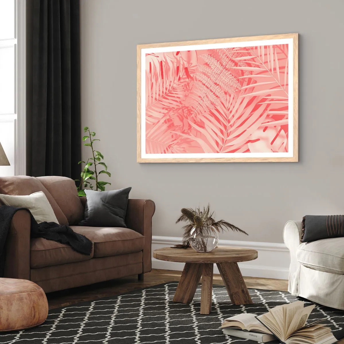 Poster in light oak frame - Pink Concept - 40x30 cm