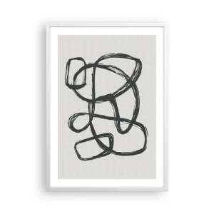 Poster in white frmae - Abstract in Loops - 50x70 cm
