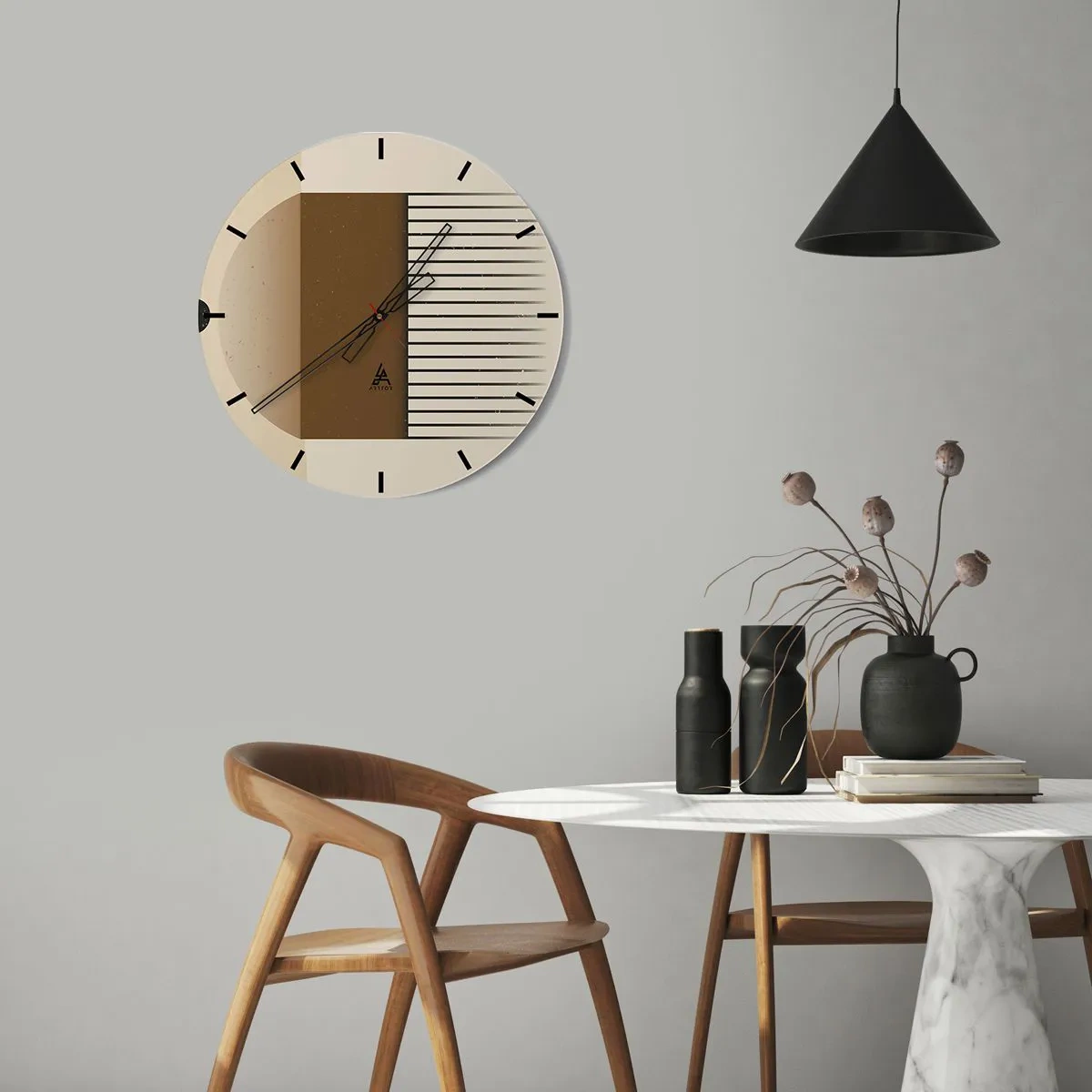 Wall clock - Clock on glass - Different States - 40x40 cm