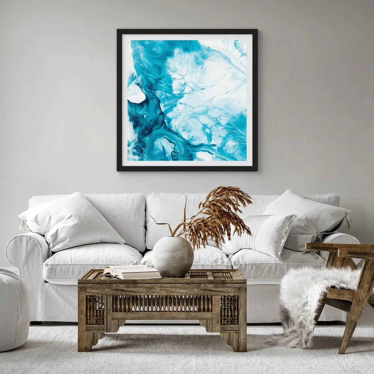 Poster in black frame - Concert of Blue - 60x60 cm