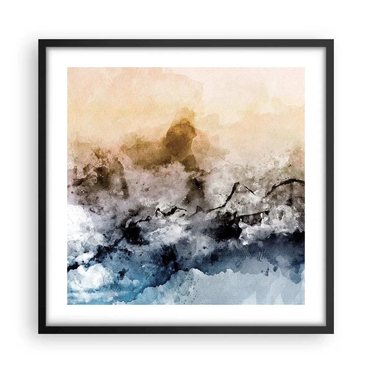 Poster in black frame - Drowned in Fog - 50x50 cm